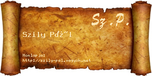 Szily Pál névjegykártya