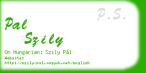 pal szily business card